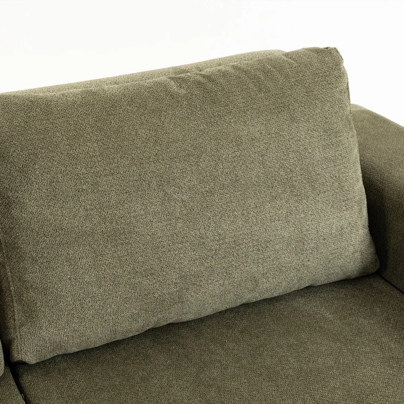 HOMCOM Sofá Convertible 2 Plazas 4 en 1, Sofá Cama Comprimido en Chenilla 208 cm con Asiento Amplio, 2 Cojines, Verde