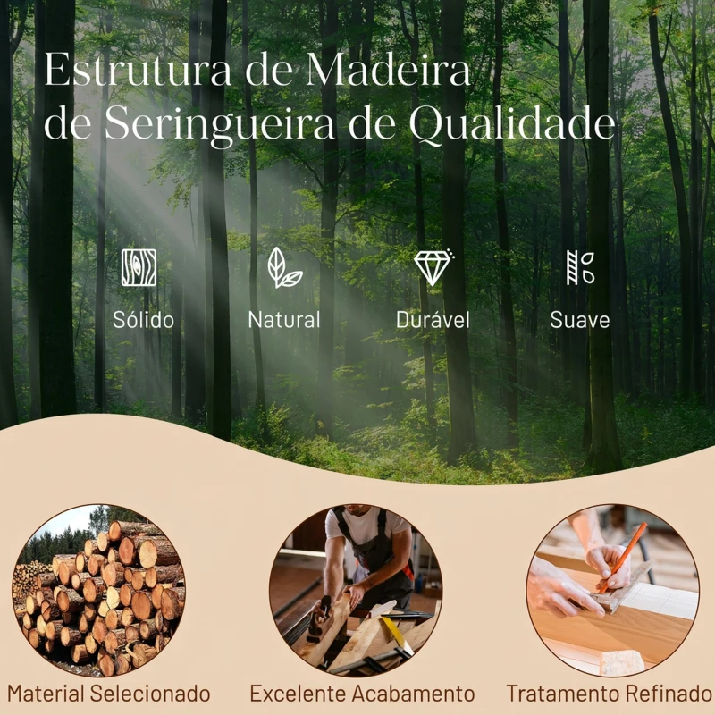 HOMCOM Cadeira de Baloiço de Veludo com Encosto Alto Pés de Madeira Bolsos Apoios de Braços Estilo Moderno  67x94x105 cm Bege