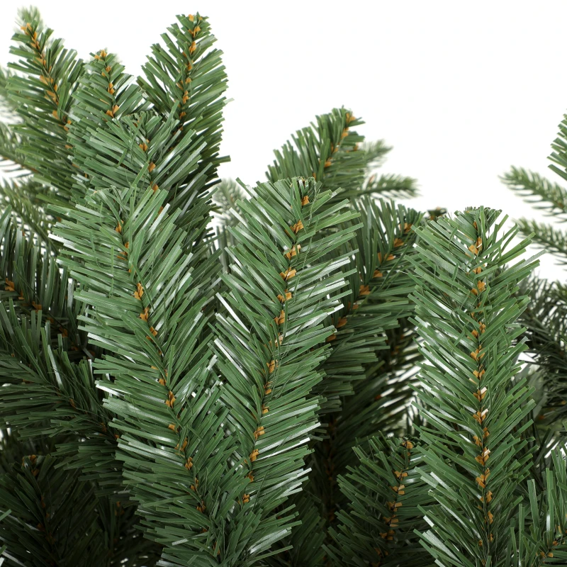HOMCOM Sapin de Noël Artificiel 180 cm, Arbre de Noël, 2081 Branches Articulées en PE et PVC Ignifuge, Support en Bois Robuste