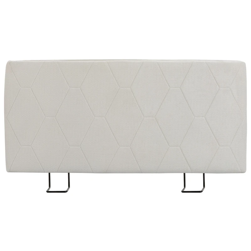HOMCOM Kopfteil für Bett 160 cm mit Höhenverstellung, Chenille, Rauten-Design und Metallgestell, Weiß