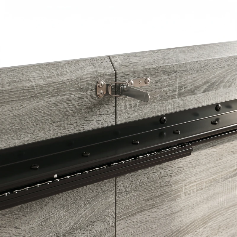 HOMCOM Uitschuifbare ovale eettafel voor 4-6 personen, verlengbare moderne keukentafel met metalen frame, grijs