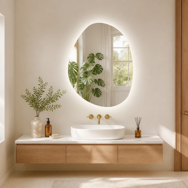 HOMCOM 70x50cm Bathroom Mirror with LED Lights, 3 Colours Dimmable, Anti-Fog, Memory & Touch Switch, IP44