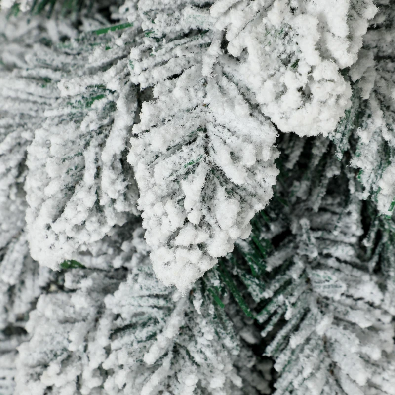HOMCOM Set van 3 besneeuwde kunstkerstbomen met verlichting, PVC-takken en warmwitte leds