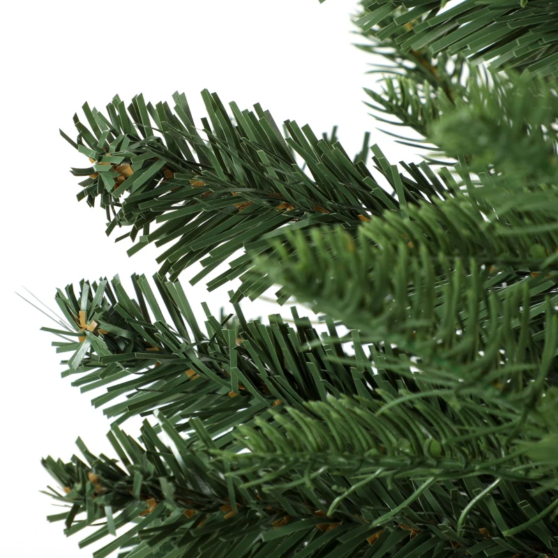HOMCOM Sapin de Noël Artificiel 180 cm, Arbre de Noël, 1162 Branches Articulées en PE et PVC Ignifuge, Support en Bois Pliable