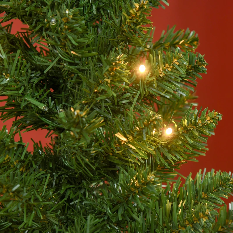 HOMCOM 4FT Prelit Artificial Christmas Tree w/ Warm White Light Home Xmas Decoration