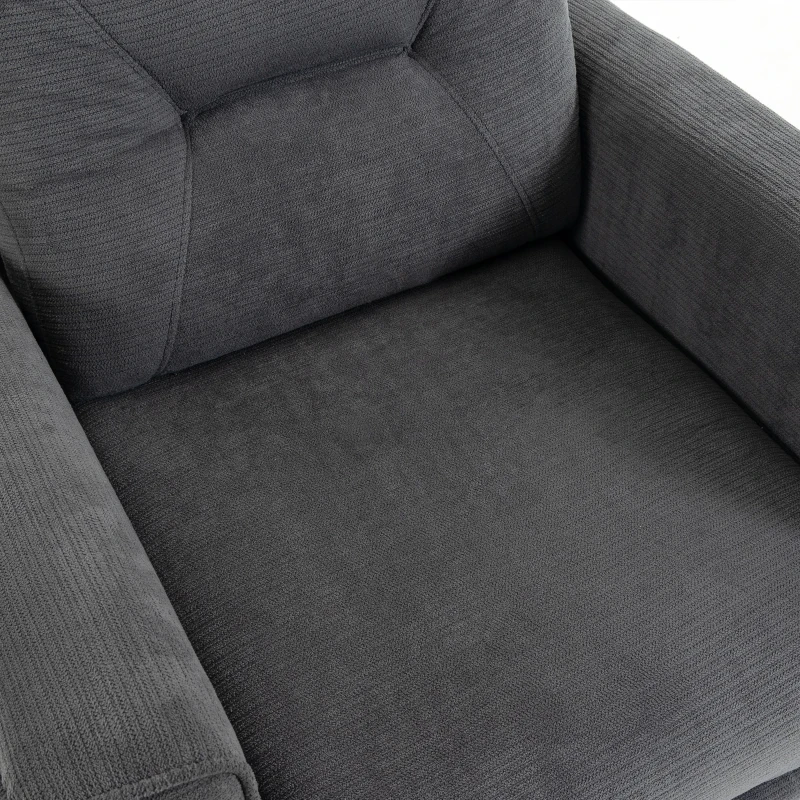 HOMCOM Elektrische relaxstoel met opsta-hulp, massage en warmte, chenille fauteuil met pocketveren, donkergrijs