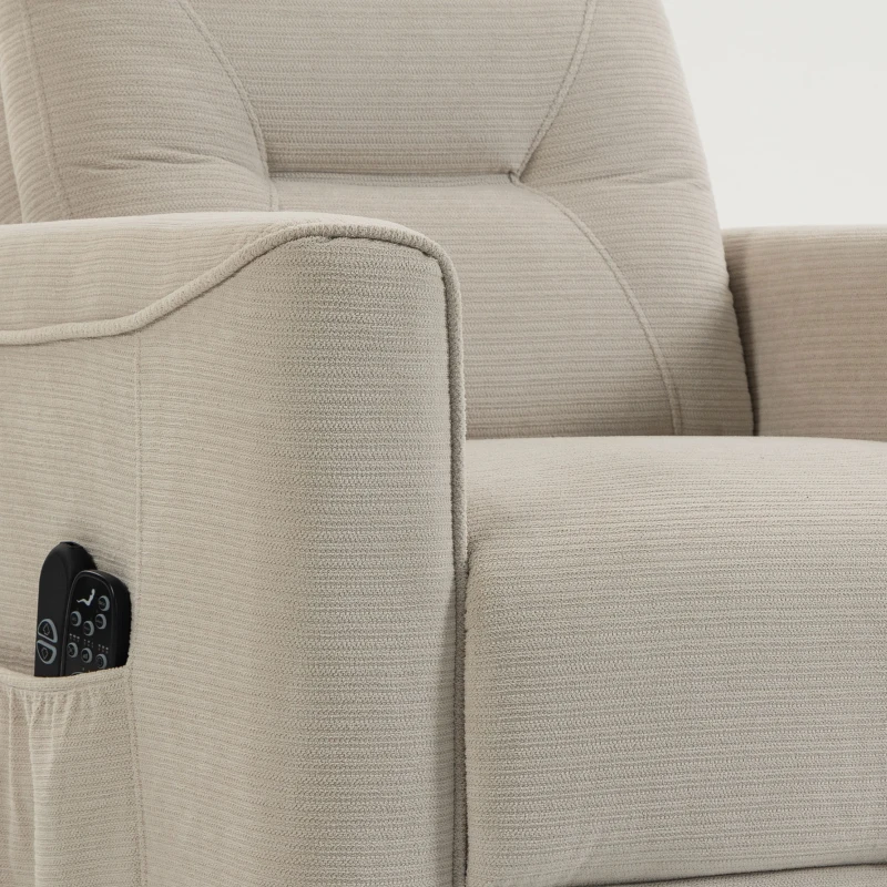 HOMCOM Relaxstoel met elektrische opstahulp, massage en warmte, chenille fauteuil met pocketvering, greige