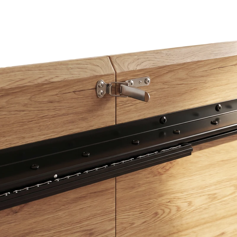HOMCOM Uitschuifbare eettafel 120-160 x 80 cm voor 4-6 personen, landelijke stijl, eikenlook