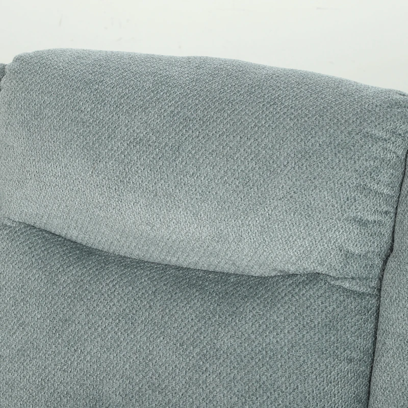 HOMCOM Sillón Relax Reclinable Eléctrico de Lino con Asiento con Muelles Reposapiés Mando USB y 2 Bolsillos Laterales Verde