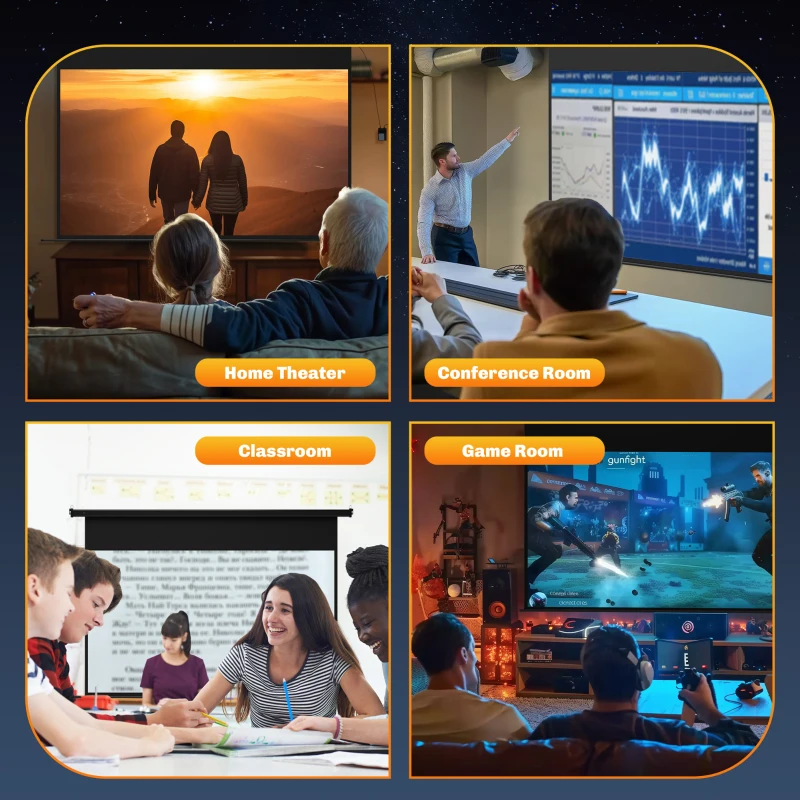 HOMCOM Beamer Leinwand 247 x 168 cm 100 Zoll 16:9 HD 4K Projektionsleinwand Elektrisch mit Fernbedienung, Schwarz
