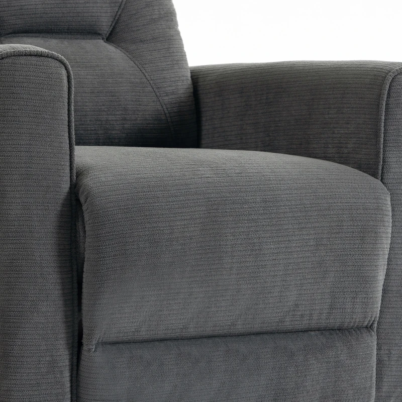 HOMCOM Elektrische relaxstoel met opsta-hulp, massage en warmte, chenille fauteuil met pocketveren, donkergrijs