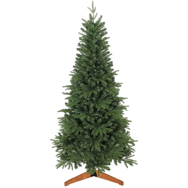HOMCOM Sapin de Noël Artificiel 180 cm, Arbre de Noël, 1162 Branches Articulées en PE et PVC Ignifuge, Support en Bois Pliable
