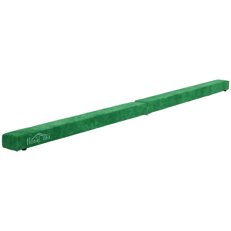 HOMCOM Poutre de gymnastique pliable 210 cm antidérapant, poutre gymnastique pour entraînement à l'équilibre, vert