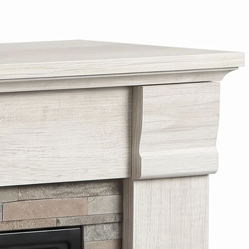HOMCOM Lareira Elétrica Decorativa 1800W com Efeito de Chama de 3 Níveis Termóstato Temporizador e Comando Madeira Natural