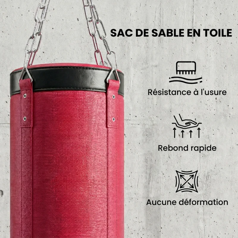 SPORTNOW Support Sac de Frappe Autoportant avec Sac de Frappe et Base Lesté Réglable en Hauteur 175x91x231cm Rouge