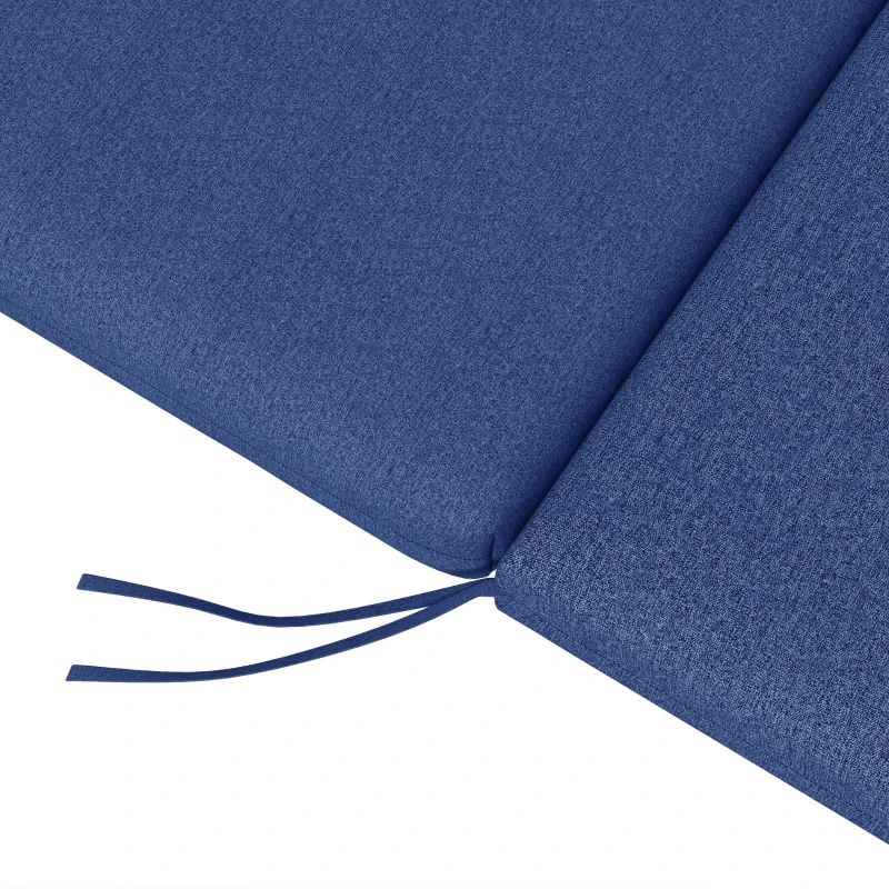 Outsunny Lot de 2 Matelas pour Chaise Longue transat Bain de Soleil avec Sangles d'attache pour Jardin Bleu