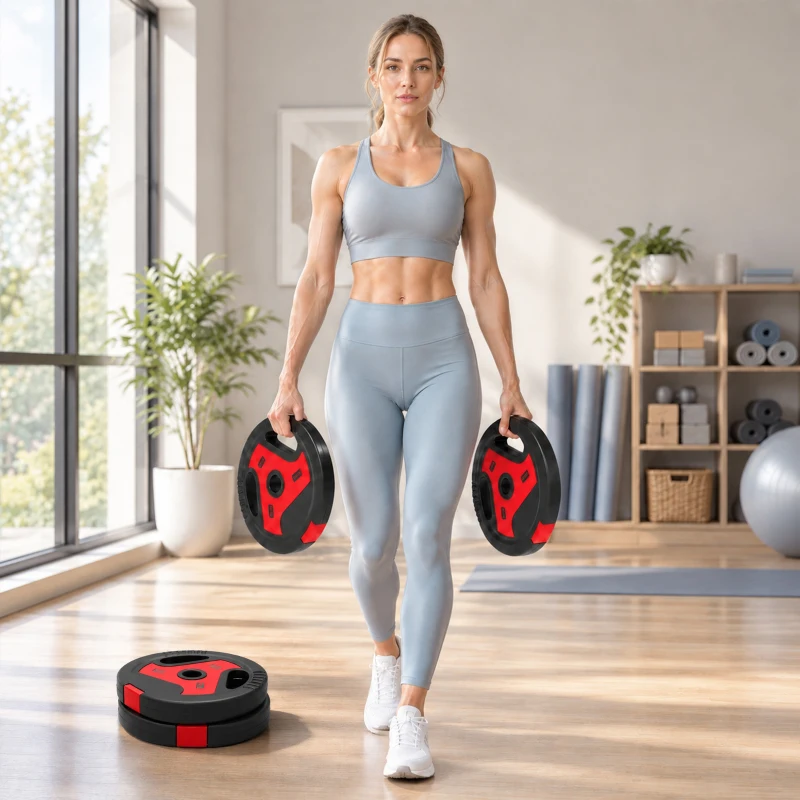 SPORTNOW Dischi Pesi Palestra, Set 4 Pezzi, 25kg, Foro 2.5cm, Nero