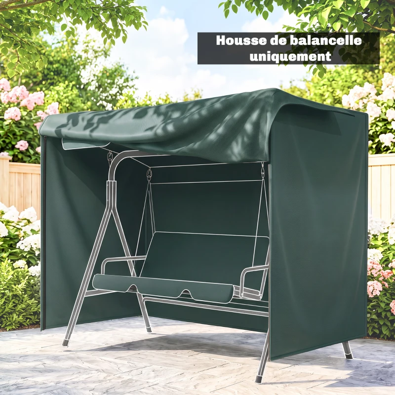 Outsunny Housse de protection pour balancelle de jardin housse de balancelle de jardin toile oxford 177 x 114 x 152 cm vert foncé