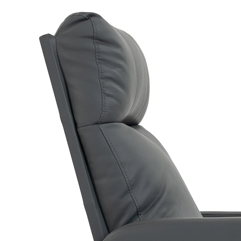 HOMCOM Relaxfauteuil met push-back ligfunctie en voetensteun, tv-fauteuil van PU-leer, grijs