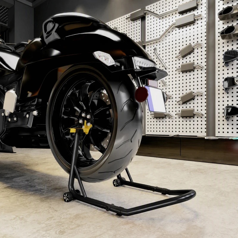 HOMCOM Universeller Hubständer Hinterradstütze Motorrad aus robustem Stahl Traglast 544 kg mit verstellbaren U- und L-Gabeln