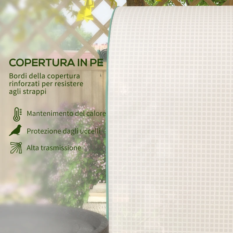 Outsunny Serra da Giardino Verticale con 4 Ripiani in Metallo e Copertura in PE, 80x49x160 cm, Bianco