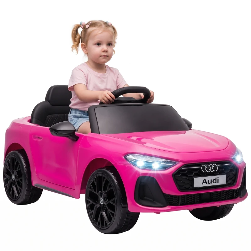 AIYAPLAY Elektrische kinderauto Audi A5L 12V met 2,4G-afstandsbediening, 2 motoren, lithiumaccu, softstart, vierwielvering