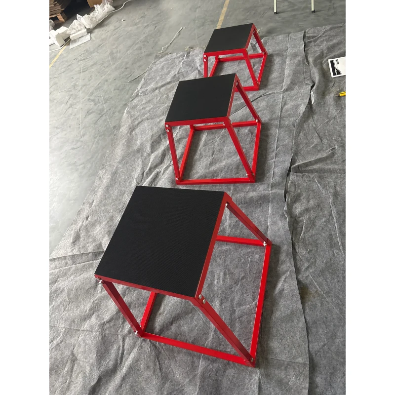 SPORTNOW Set rutschfester trapezförmiger Plyometrie-Boxen, 30.5-61 cm, Rot