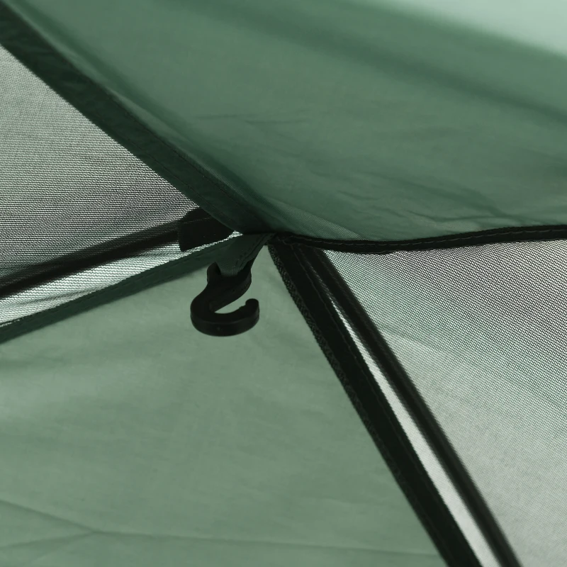 Outsunny Lichte, stabiele, waterdichte koepeltent voor 2 personen, familietent met deur & venster, draagtas, haak, donkergroen