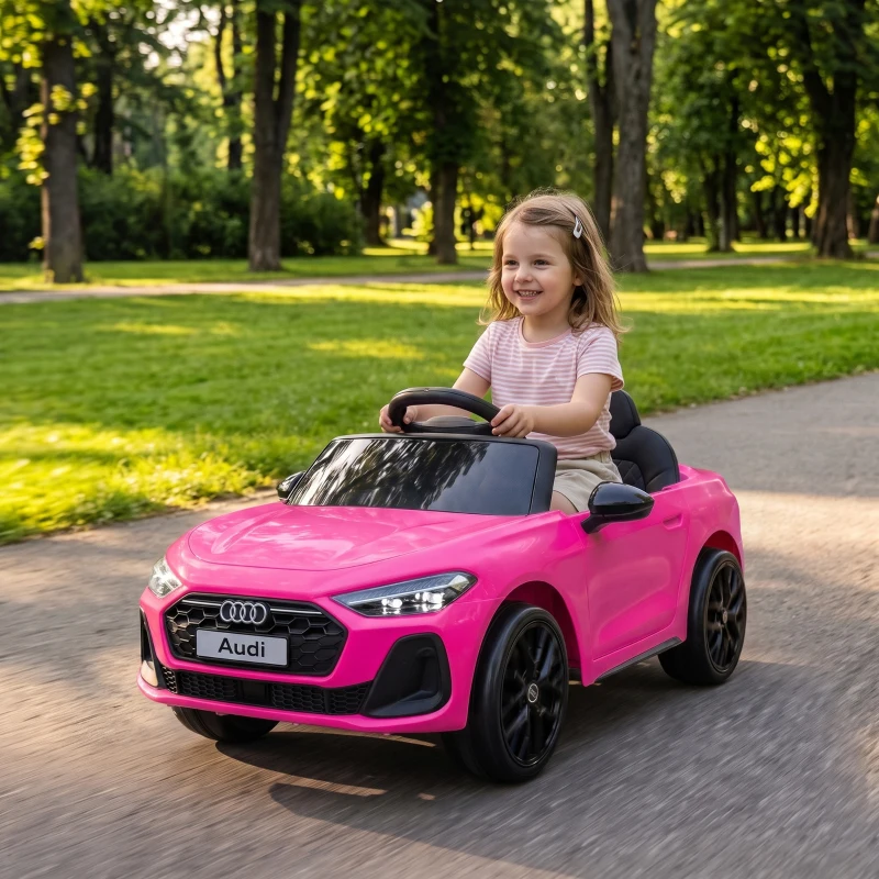 AIYAPLAY Elektrische kinderauto Audi A5L 12V met 2,4G-afstandsbediening, 2 motoren, lithiumaccu, softstart, vierwielvering