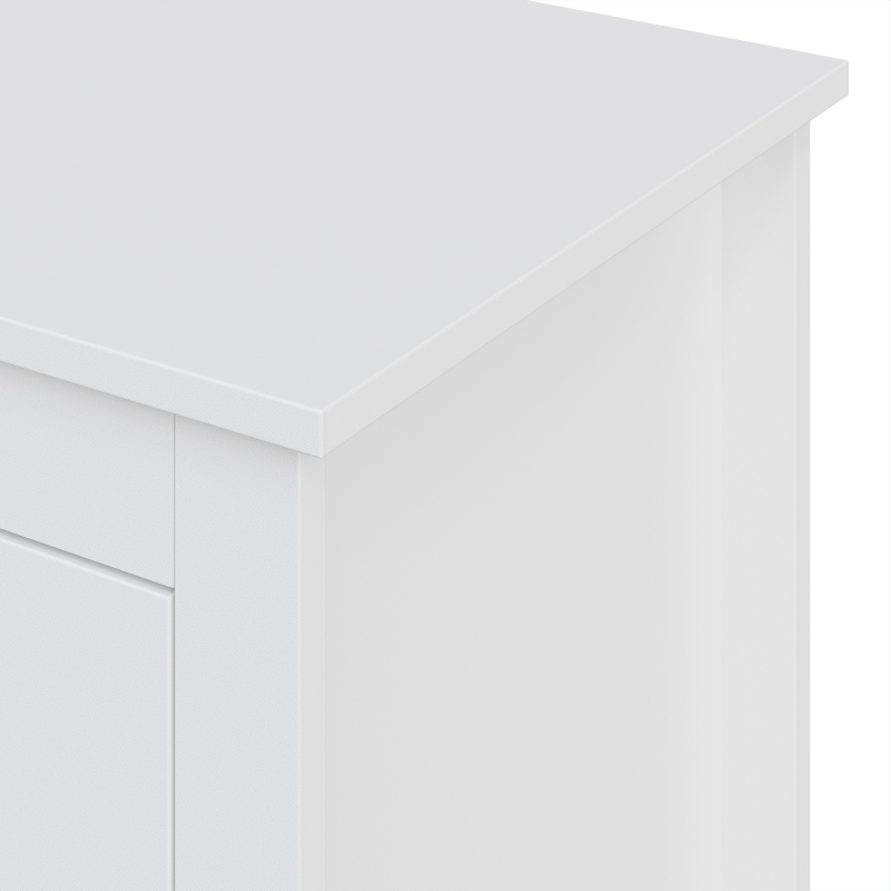 HOMCOM Modern nachtkastje met 2 lades, bijzettafel met antislippads voor de slaapkamer, wit