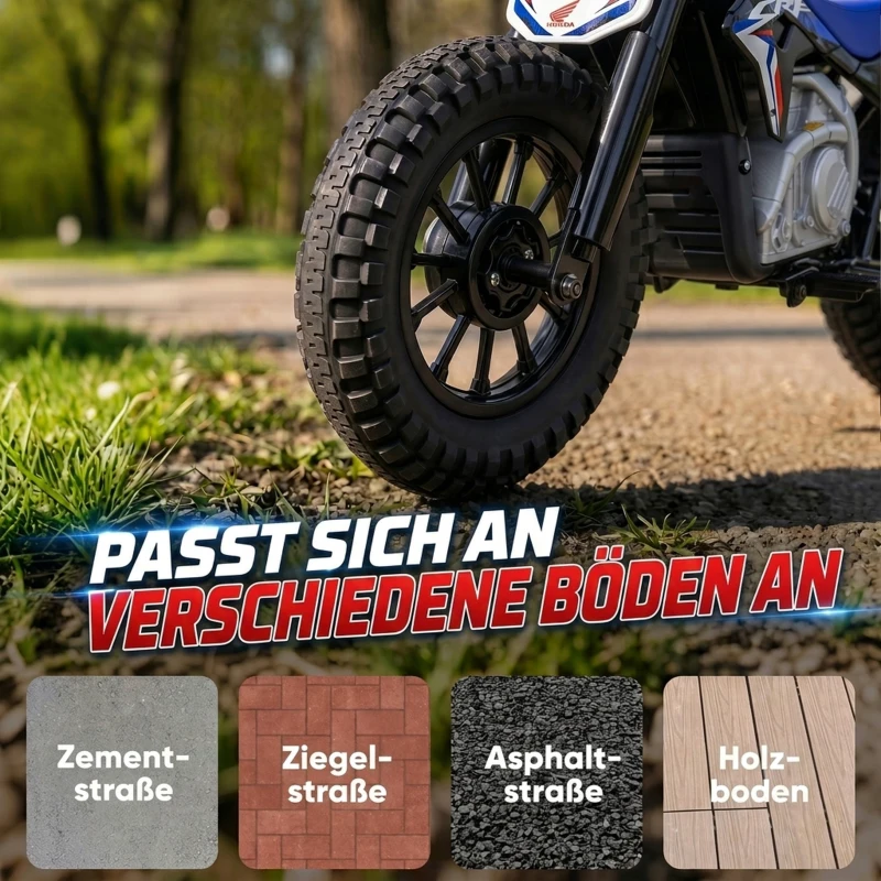 AIYAPLAY Elektro Motorrad Kinder HONDA CRF 450R 12V Kinder Motocross mit 35W Motor Lithium Akku Hinterradfederung 12 Zoll Rädern