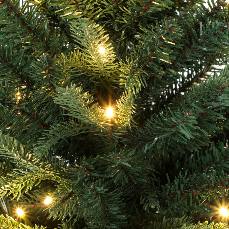 HOMCOM Realistic Xmas Tree, 4ft Prelit Artificial Christmas Tree with 80 Lights, Green