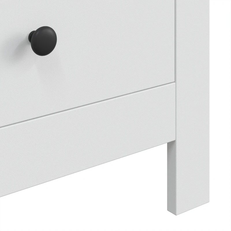 HOMCOM Modern nachtkastje met 2 lades, bijzettafel met antislippads voor de slaapkamer, wit