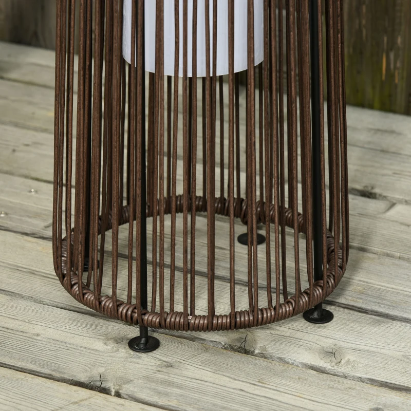Outsunny Lampadaire LED de jardin style colonial dim. Ø 21,5 x 61H cm résine tressée filaire chocolat