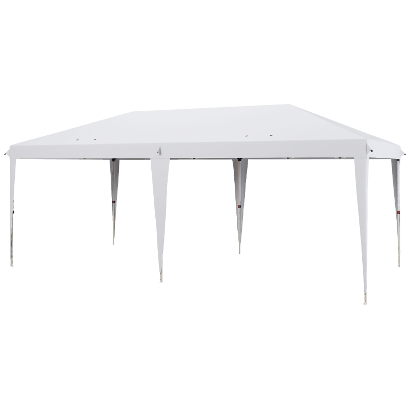 Outsunny Gazebo da Giardino Pop-up 6x3 m Pieghevole, Tendone per Feste con Sacca di Trasporto, Bianco