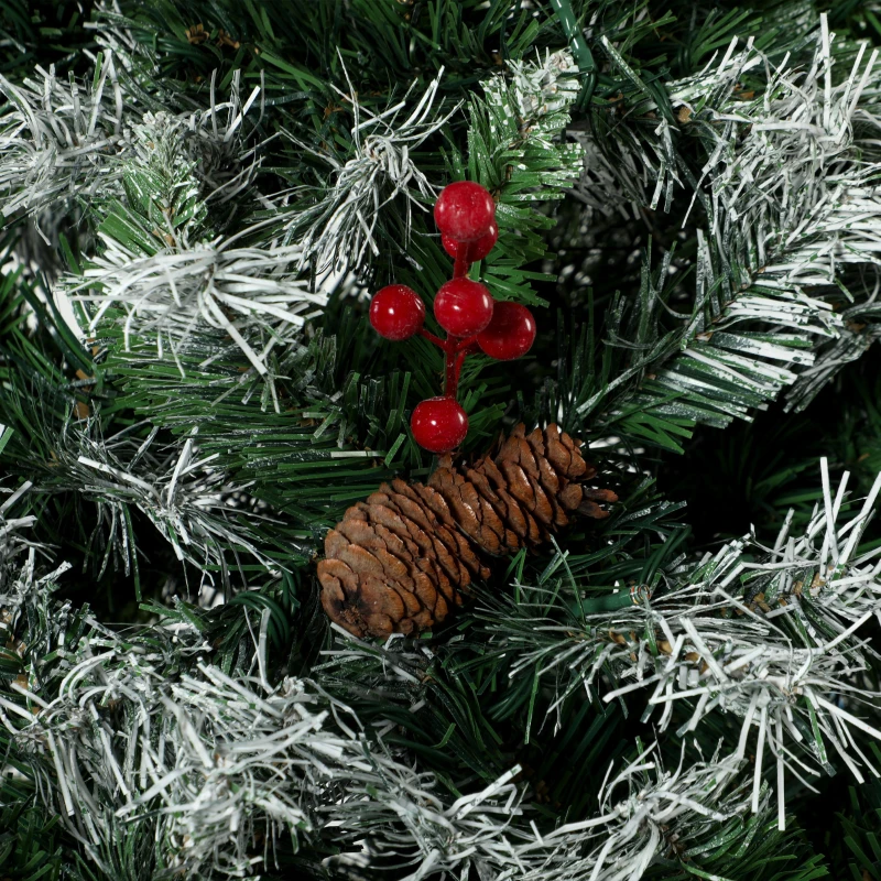 HOMCOM Sapin de Noël Artificiel Lumineux et Enneigé 120cm, Arbre de Noël, Télécommande, 11 Modes d'Éclairage, 150 LED, Vert