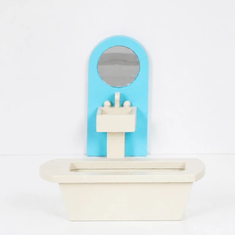 AIYAPLAY Groot poppenhuis 79,5 cm met lift, 3 verdiepingen, 13 meubels en balkon, blauw, cadeau voor meisjes van 3-6 jaar