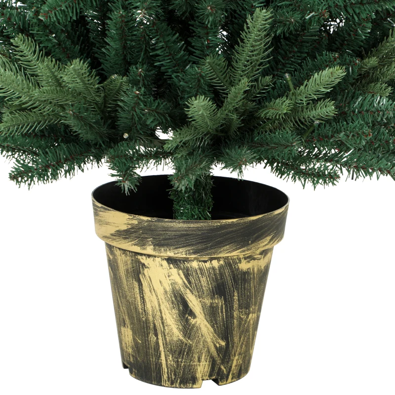 HOMCOM Realistic Xmas Tree, 4ft Prelit Artificial Christmas Tree with 80 Lights, Green