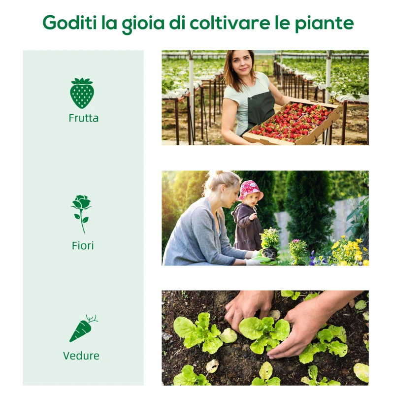 Outsunny Serra da Giardino Verticale con 4 Ripiani in Metallo e Copertura in PE, 80x49x160 cm, Bianco