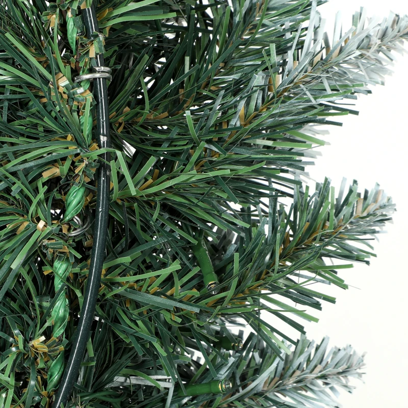 HOMCOM Verlichte kerstkrans 60 cm met 50 leds, dennenappels en sneeuwlook voor kerst en voordeur