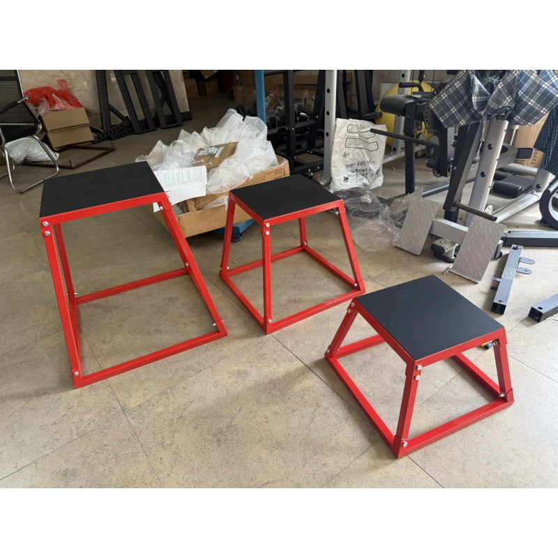 SPORTNOW Set rutschfester trapezförmiger Plyometrie-Boxen, 30.5-61 cm, Rot