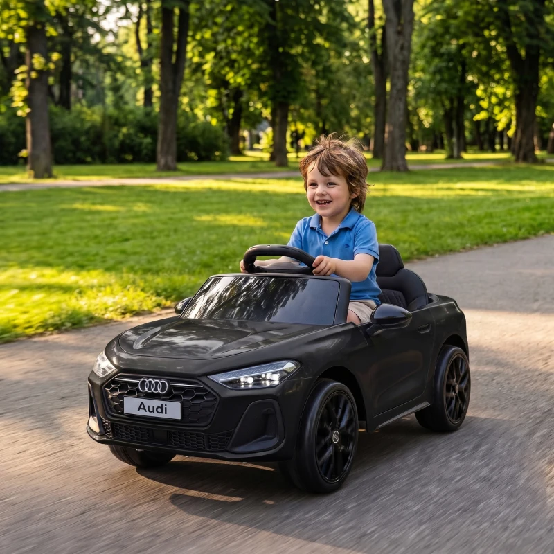 AIYAPLAY Elektrische kinderauto Audi A5L 12V kinderauto met 2,4G-afstandsbediening, 2 motoren, lithiumbatterij, softstart, 4-Rad-Federung