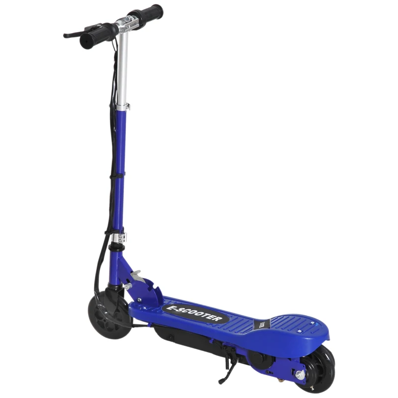 HOMCOM Folding Electric Kids Scooter Ride on Age 7-14, Blue/Black