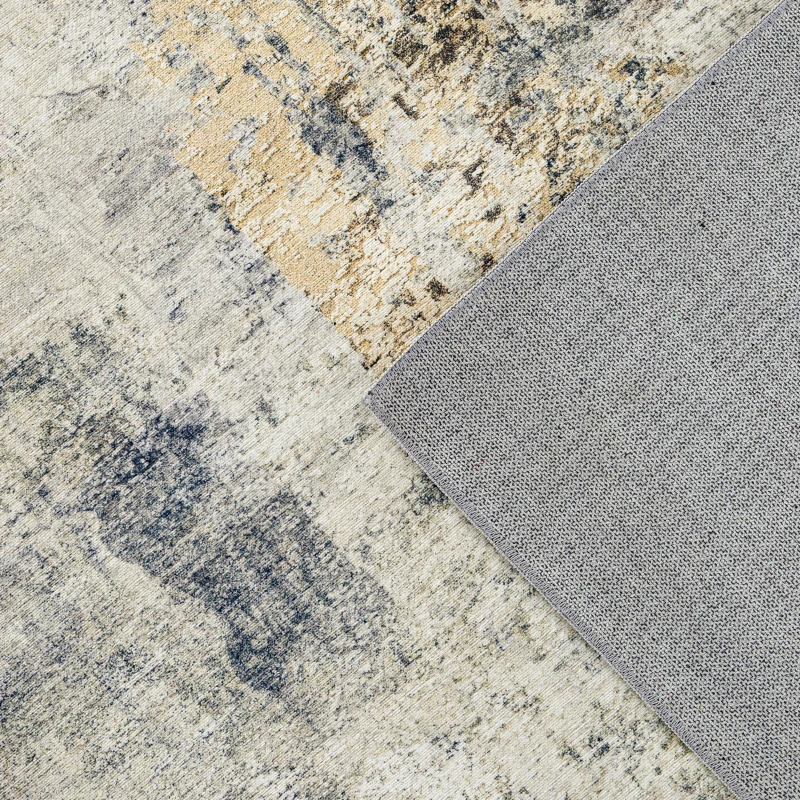 HOMCOM Vloerkleed van polyester met modern artistiek patroon, wasbaar, grijs