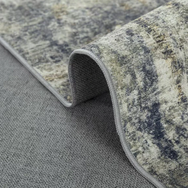 HOMCOM Vloerkleed van polyester met modern artistiek patroon, wasbaar, grijs