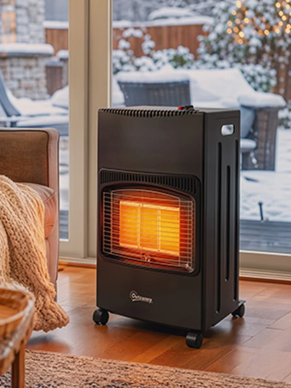 Outsunny Sobă pe Gaz 4,2 kW, 3 Trepte de Căldură, ODS, Oprire la Stingerea Flăcării, Anti-răsturnare
