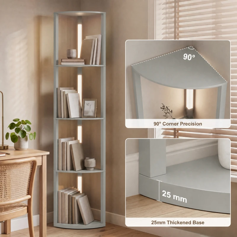HOMCOM 4-Tier Corner Floor Lamp
