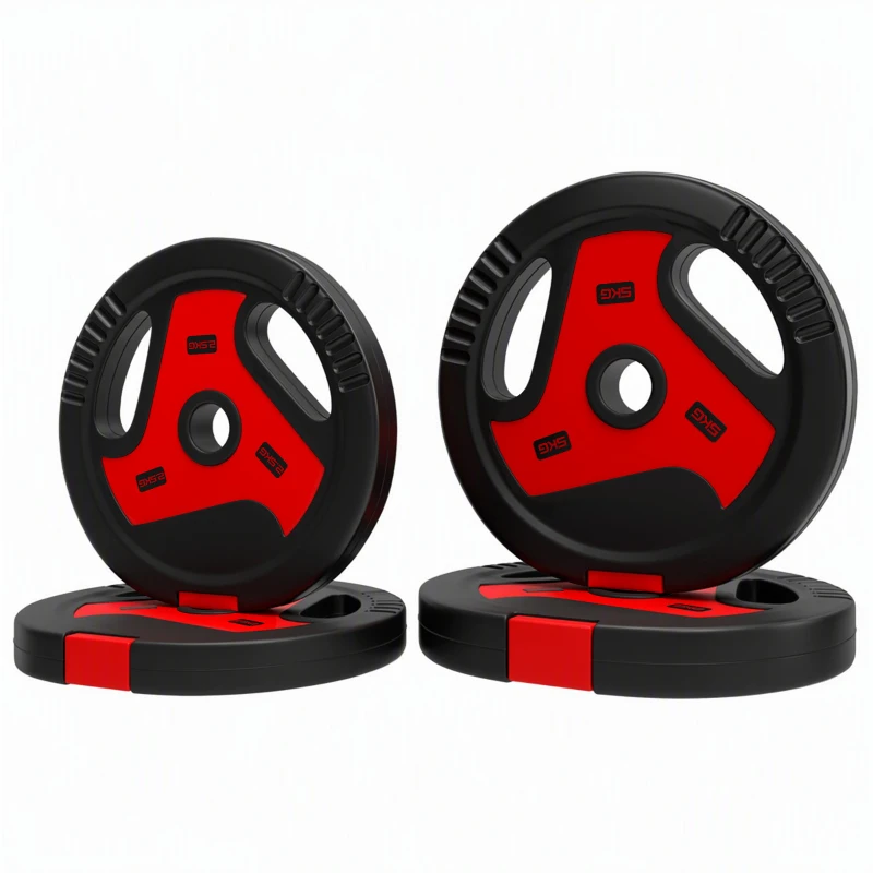 SPORTNOW 4er-Set Hantelgewichte mit 2 x 5/2,5 kg Gewichte, Hantelscheiben Set mit Griffen Gewichtsscheiben, Schwarz+Rot