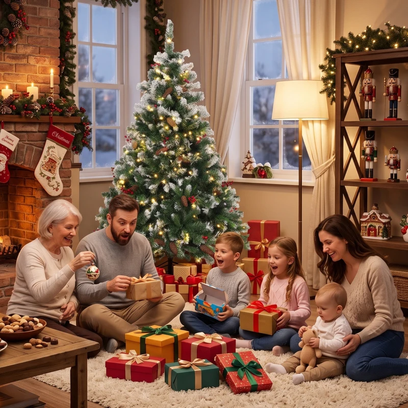 HOMCOM Sapin de Noël Artificiel Lumineux et Enneigé 150cm, Arbre de Noël, Télécommande, 11 Modes d'Éclairage, 210 LED, Vert