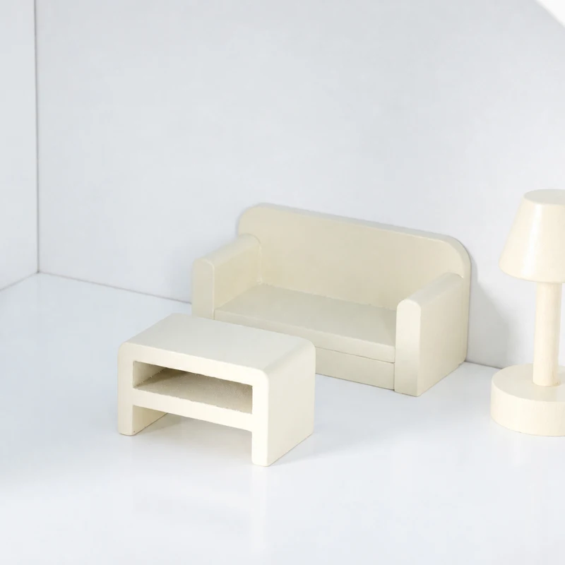 AIYAPLAY Groot poppenhuis 79,5 cm met lift, 3 verdiepingen, 13 meubels en balkon, blauw, cadeau voor meisjes van 3-6 jaar